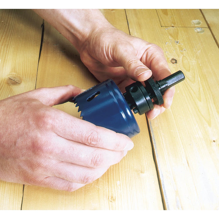 Draper Hex. Shank Holesaw Arbor with HSS Pilot Drill for 14 - 30mm Holesaws