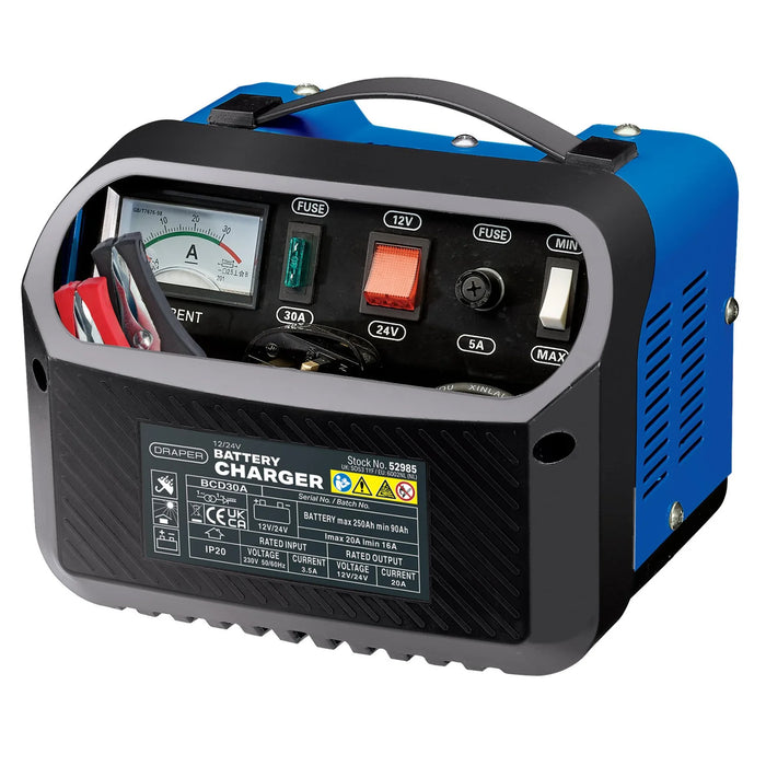 Draper 12/24V Battery Charger, 16 - 20A - BCD30A