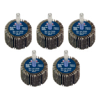 Sealey 40 x 30mm Abrasive Flap Wheel on 6mm Shaft 60Grit - Pack of 5 FW4030605