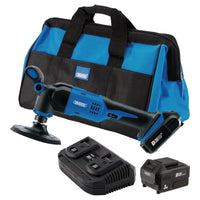 Draper D20 20V Dual Action Polisher Kit, 125mm, 2 x 3.0Ah Batteries, 1 x Fast Ch