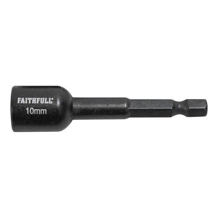 Faithfull Magnetic Impact Nut Driver 10mm x 1/4in Hex Faithfull - Town Tools