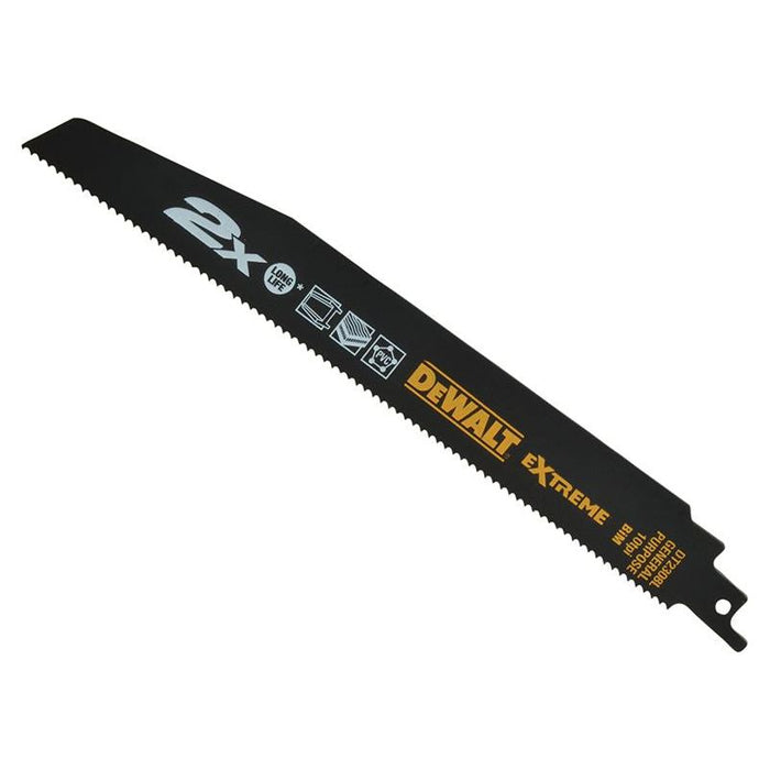 Dewalt Power Tools 2X Life General Purpose Reciprocating Blade 228mm x 10 TPI (Pack 5) DeWALT Power Tools - Town Tools