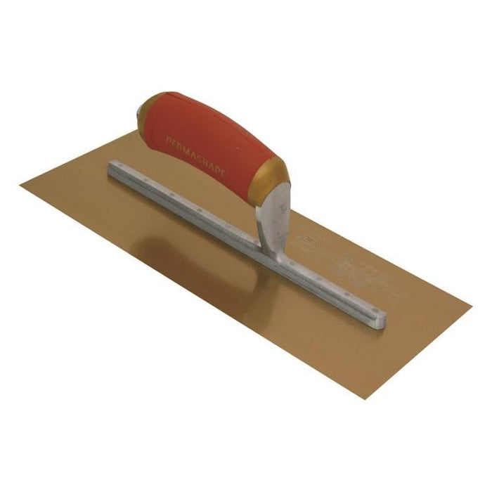 Marshalltown MPB1GSD Pre-Worn PermaShape® Finishing Gold S/S Trowel DuraSoft® 11 x 4.1/2in Marshalltown - Town Tools