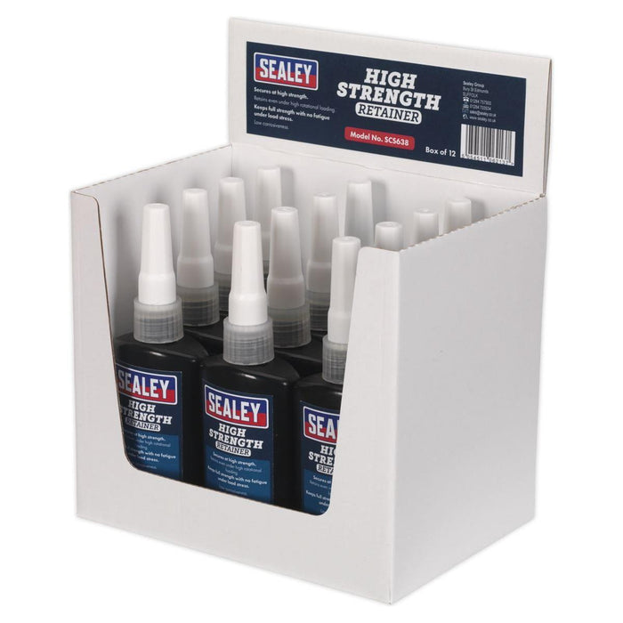 Sealey High Strength Retainer 50ml Pack of 12 SCS638 Sealey - Town Tools 
