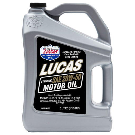 Lucas Oil 20W50 Synthetic Motor Oil 5 Ltr 40135 Lucas Oil Oil - Town Tools 