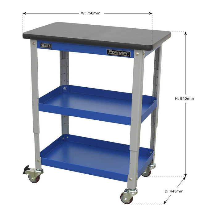 Sealey Industrial 3-Level Workshop Trolley API2103 Sealey - Town Tools 