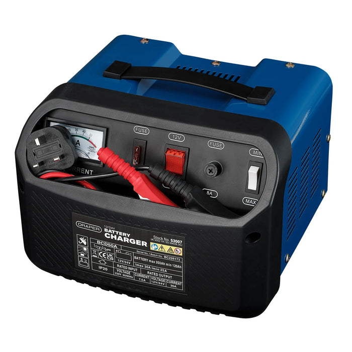 Draper 12/24V Battery Charger, 25 - 30A - BCD50A