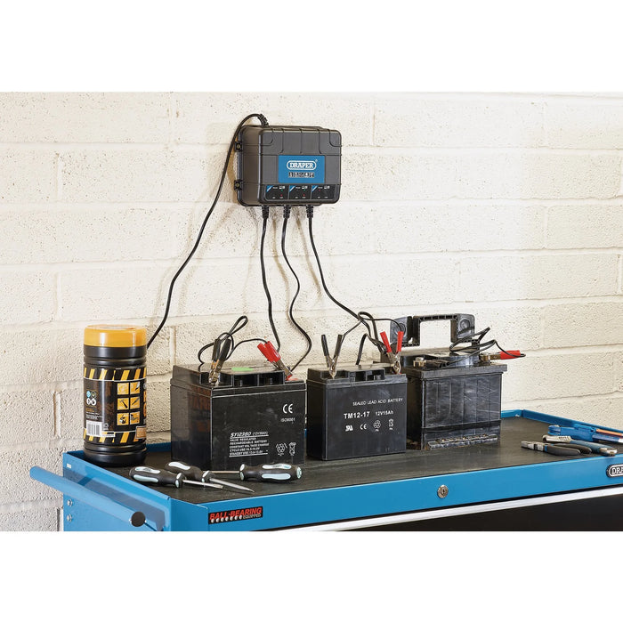Draper 6/12V 3 Bank Charger Station - BCPB32