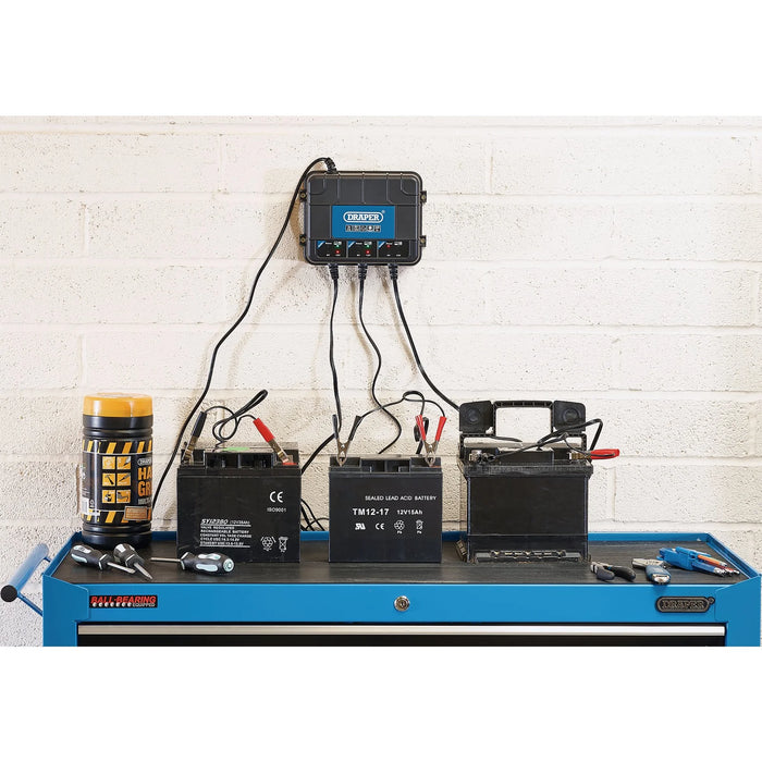 Draper 6/12V 3 Bank Charger Station - BCPB32