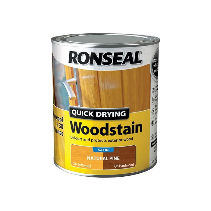 Ronseal Quick Drying Woodstain Satin Natural Pine 750ml Ronseal - Town Tools
