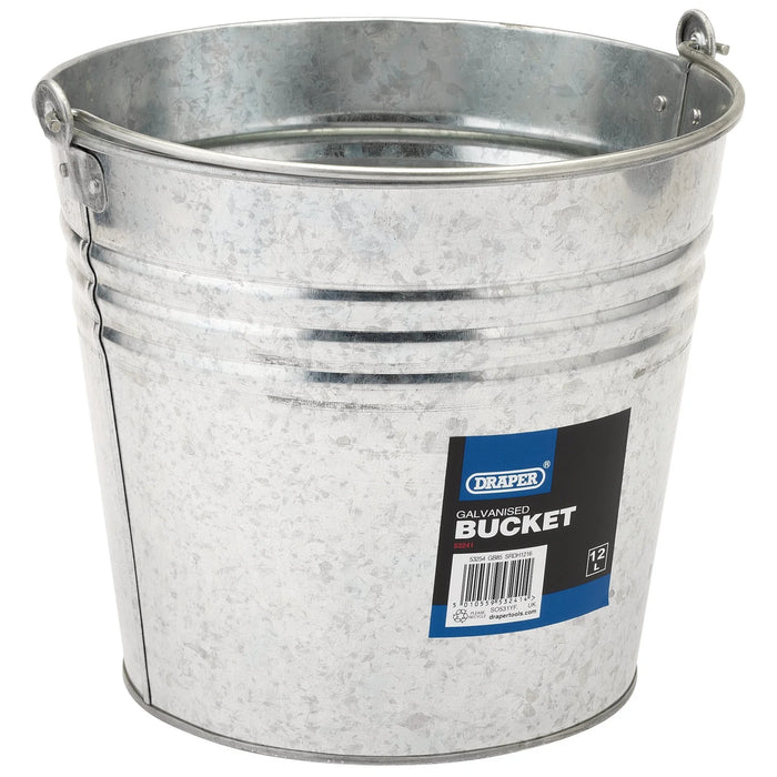 Draper Galvanised Steel Bucket, 12L - GB14