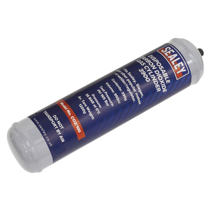 Sealey Disposable Carbon Dioxide Gas Cylinder 390g - Box of 12 CO2/100/12 Sealey - Town Tools 