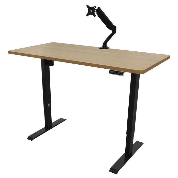 Dellonda Oak Electric Height Adjustable Standing Desk with Memory 1400 x 700mm