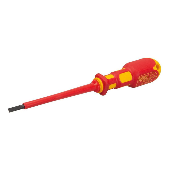 King Dick VDE Slotted Screwdriver 4 x 100mm King Dick - Town Tools 