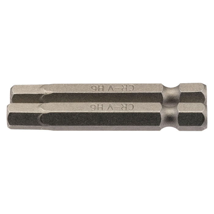 Draper Hexagonal Insert Bit, 6mm, 1/4" Hex, 50mm Long (Pack of 2) 64259 Draper - Town Tools 