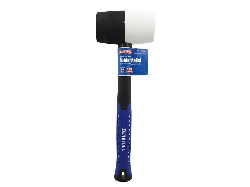 Faithfull Black & White Fibreglass Mallet 32oz Faithfull - Town Tools