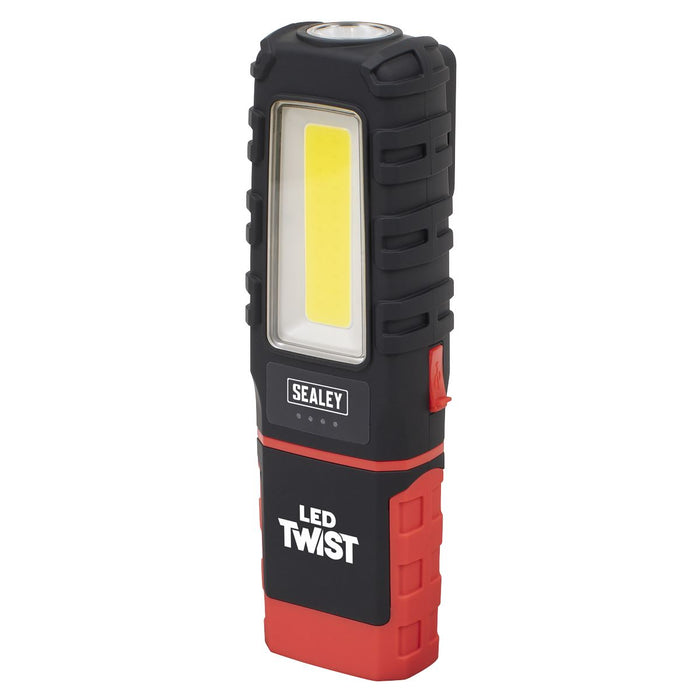 Sealey LED Twist Rechargeable Inspection Light 5W COB & 1W SMD LED601 Sealey - Town Tools 