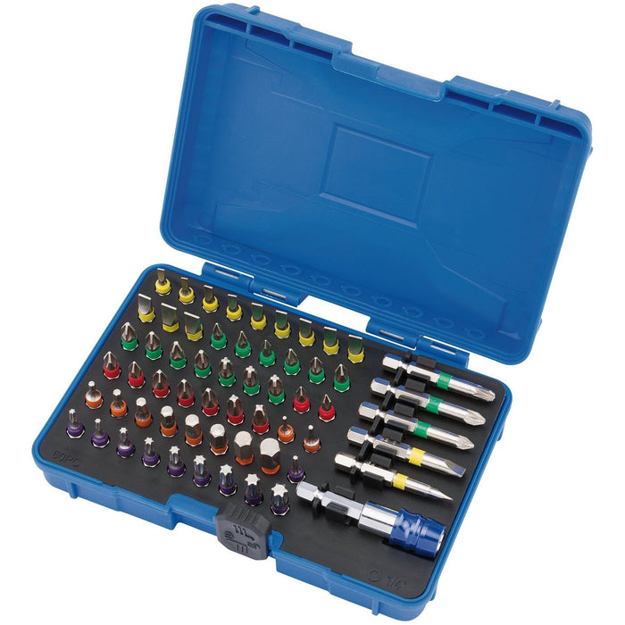 Draper Coloured Screwdriver Bit Set (60 Piece) 82405 Draper - Town Tools 