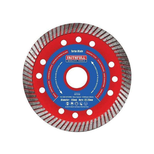 Faithfull Turbo Cut Diamond Blade 115 x 22mm Faithfull - Town Tools