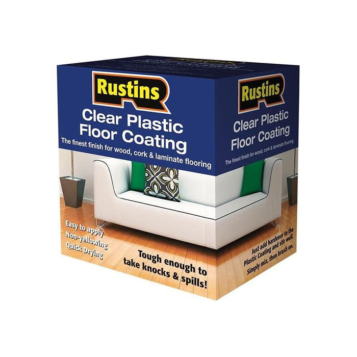 Rustins Clear Plastic Floor Coating Kit Satin 4 litre Rustins - Town Tools