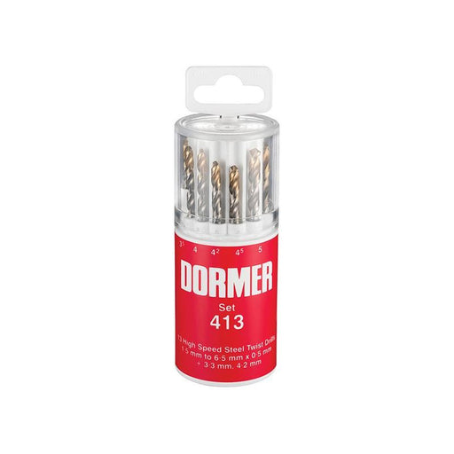 Dormer A094 No.413 HSS TiN Coated Drill Set of 13 1.5- 6.50mm x 0.5mm Dormer - Town Tools