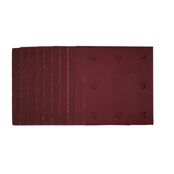 Draper 1/4 Sanding Sheets with Hook and Loop, 115 x 105mm, Assorted Grit (Pack