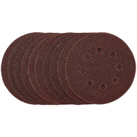 Draper Punched Sanding Discs, 125mm, Hook & Loop, 40 Grit, (Pack of 10)