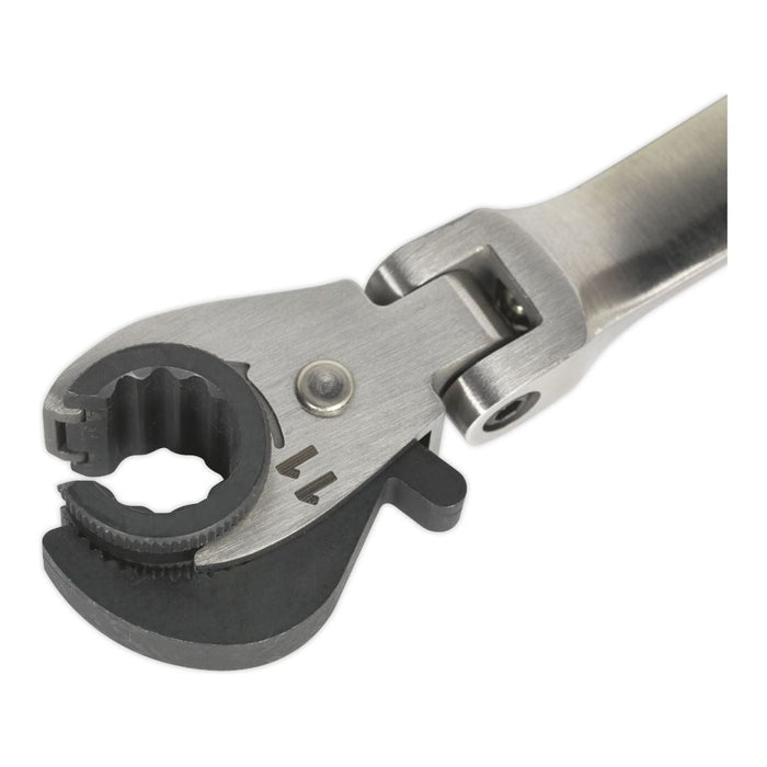 Sealey Brake Pipe Spanner Ratcheting 10 & 11mm VS0347 Sealey - Town Tools 