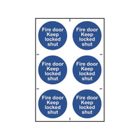 Scan Fire Door Keep Locked Shut - 6 PVC Signs 100 x 100mm