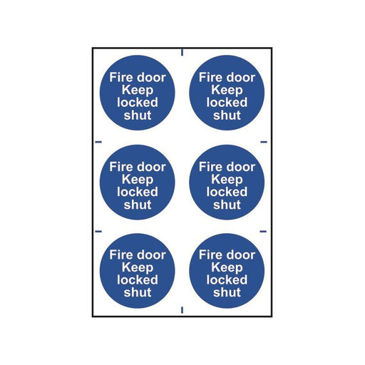Scan Fire Door Keep Locked Shut - 6 PVC Signs 100 x 100mm Scan - Town Tools