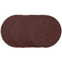 Draper Punched Sanding Discs, 125mm, Hook & Loop, 80 Grit, (Pack of 10)