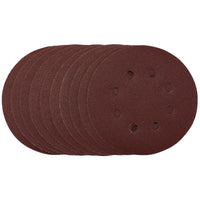Draper Punched Sanding Discs, 125mm, Hook & Loop, 120 Grit, (Pack of 10)