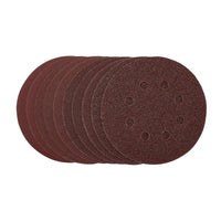 Draper Punched Sanding Discs, 125mm, Hook & Loop, Assorted Grit, (Pack of 10)