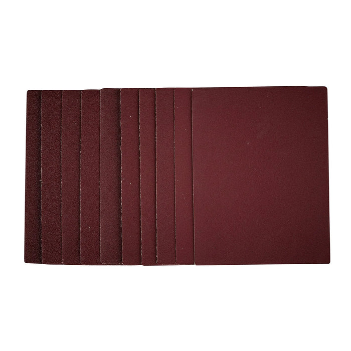 Draper 1/4 Sanding Sheets, 115 x 150mm, Assorted Grit (Pack of 10) - SSA2