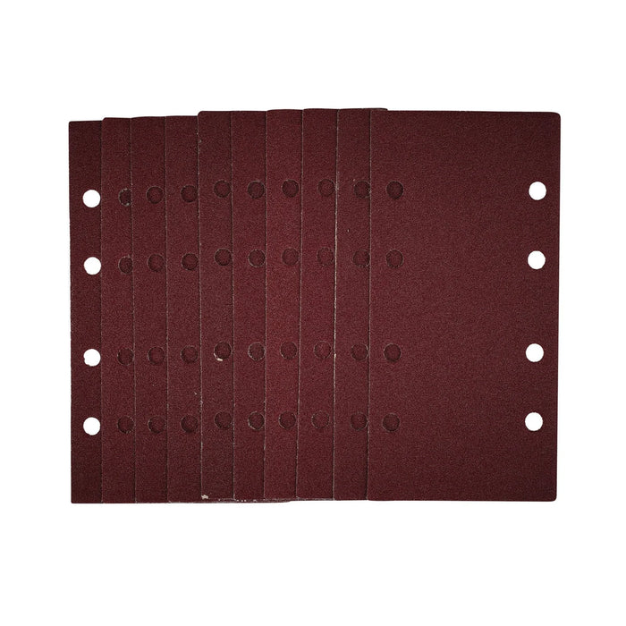 Draper 1/3 Sanding Sheets with Hook and Loop, 93 x 190mm, 80 Grit (Pack of 10)