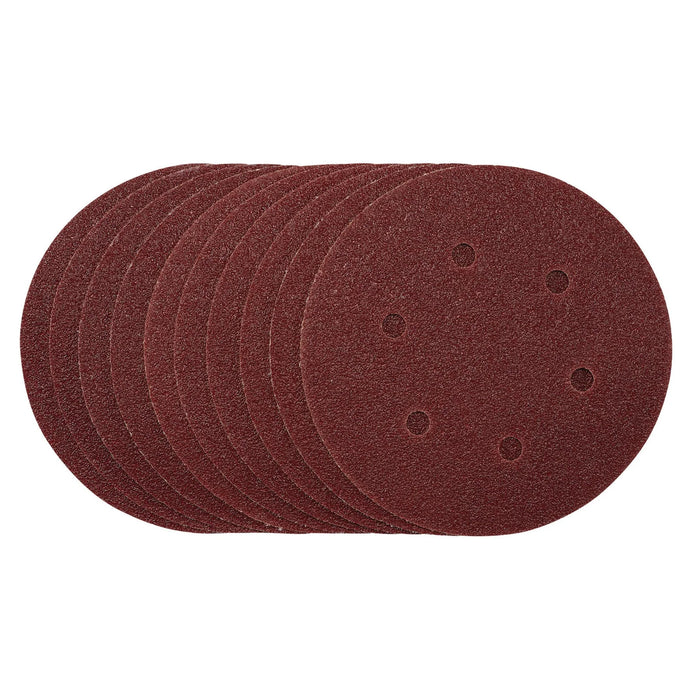 Draper Sanding Discs, 150mm, Hook & Loop, 40 Grit, (Pack of 10) - SDHAL150