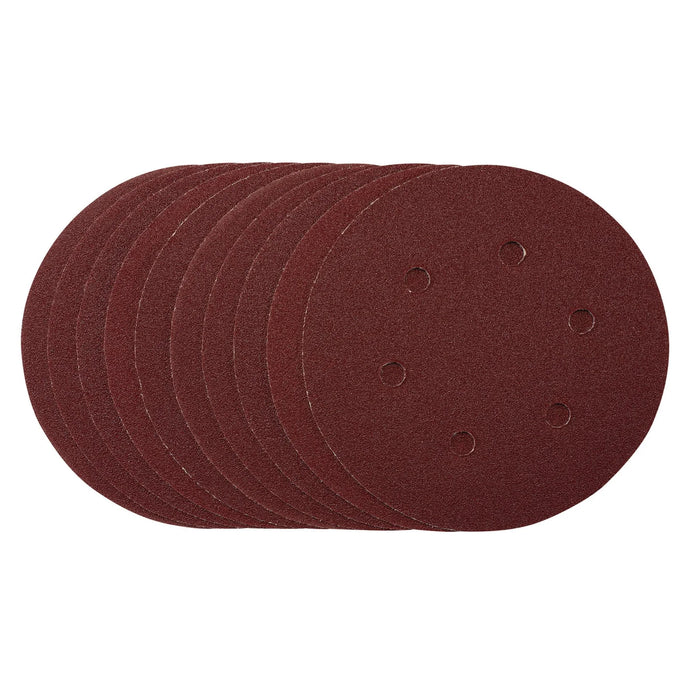 Draper Sanding Discs, , Hook & Loop, 80 Grit, (Pack of 10) 150-180mm