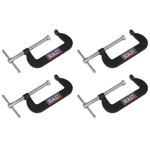 Sealey Junior C-Clamp Set 76mm x 35mm 4pc GCC02 Sealey - Town Tools 