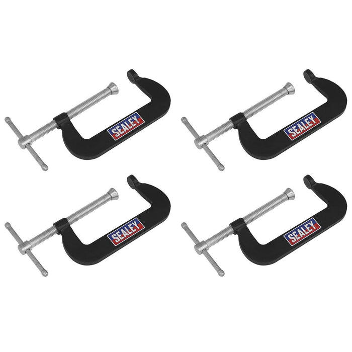 Sealey Junior C-Clamp Set 76mm x 35mm 4pc GCC02 Sealey - Town Tools 