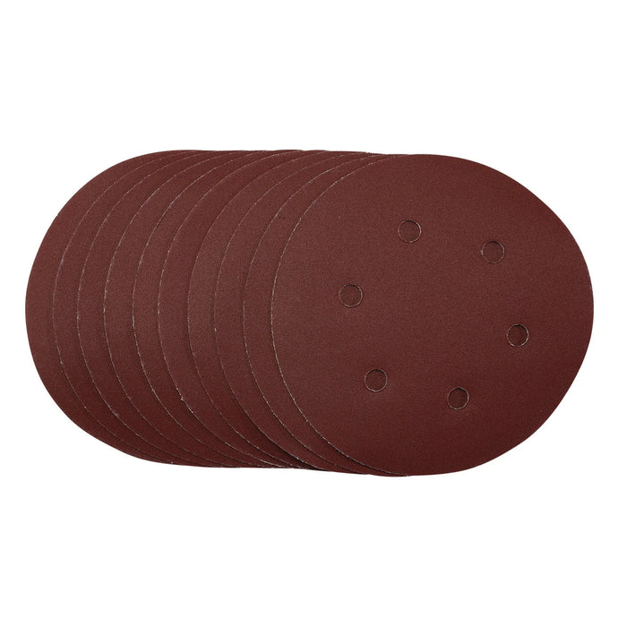 Draper Sanding Discs, , Hook & Loop, 240 Grit, (Pack of 10) 150-180mm