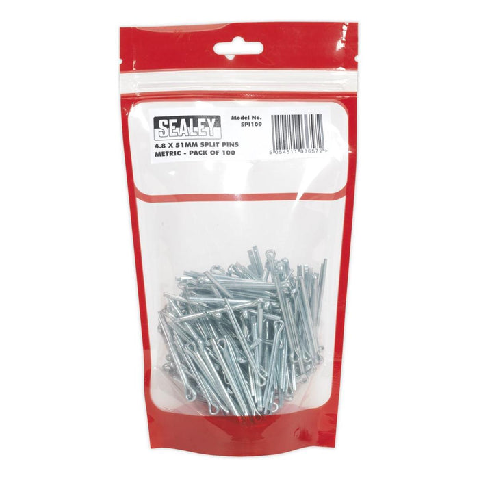 Sealey Split Pin 4.8 x 51mm Pack of 100 SPI109 Sealey - Town Tools 