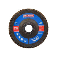 Faithfull Aluminium Oxide Flap Disc 125 x 22mm 80 Grit