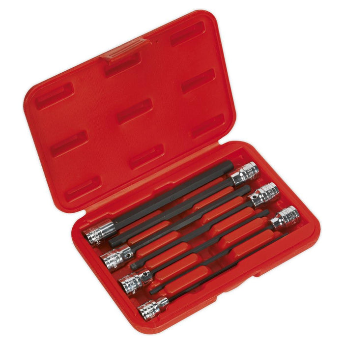 Sealey Hex Socket Bit Set 7pc 3/8"Sq Drive 150mm Metric AK62255 Sealey - Town Tools 