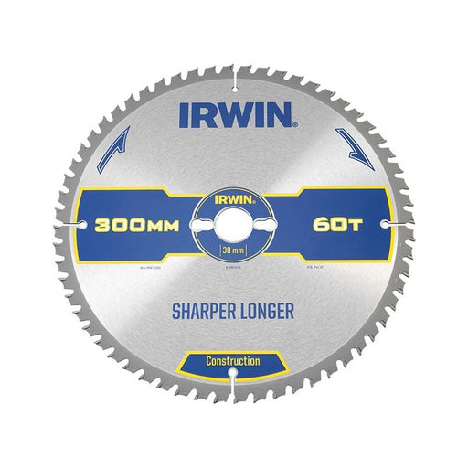Irwin® Construction Table & Mitre Circular Saw Blade 300 x 30mm x 60T ATB IRWIN® - Town Tools