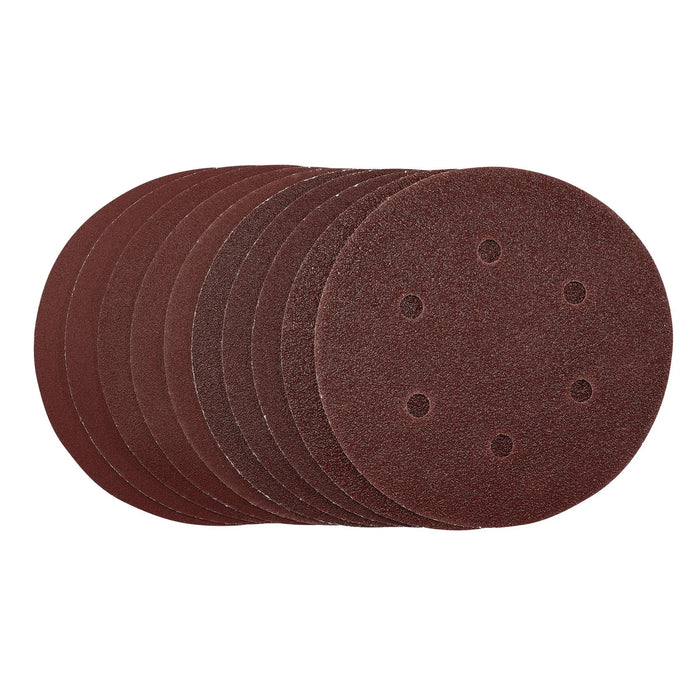 Draper Sanding Discs, , Hook & Loop, Assorted Grit, (Pack of 10) 115-180mm