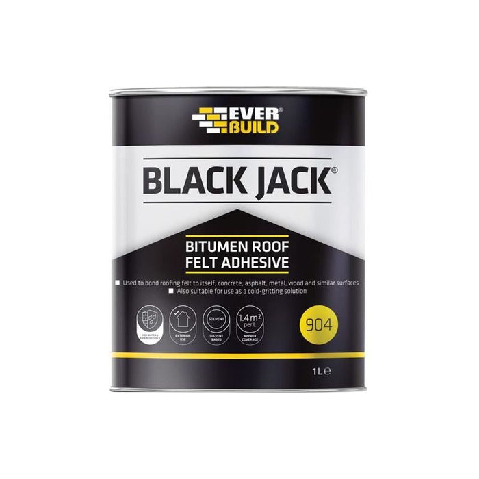 Everbuild Sika Black Jack® 904 Bitumen Roof Felt Adhesive 1 litre Everbuild Sika - Town Tools