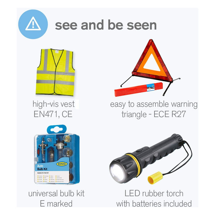 Ring RCT2 9 Piece Emergency Car Kit, with Universal Spare Bulb Kit, Booster Cabl Ring Automotive - Town Tools 