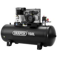 Draper 230V 150L Stationary Belt-Driven Air Compressor, 2.2kW/3HP - DA150/369S