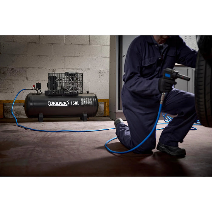 Draper 230V 150L Stationary Belt-Driven Air Compressor, 2.2kW/3HP - DA150/369S