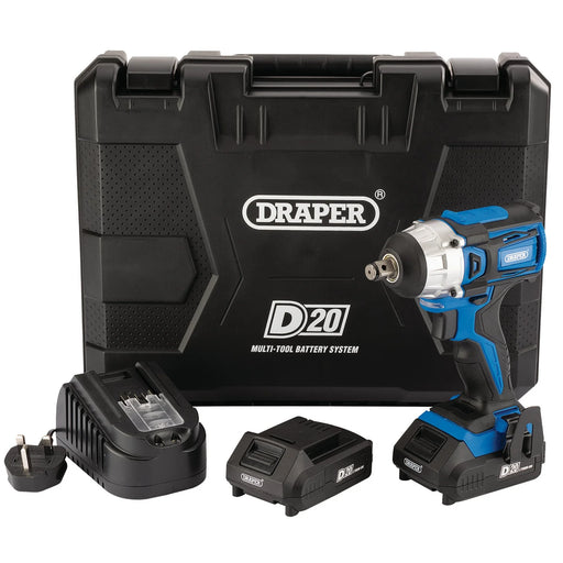 D20 20V Brushless Impact Wrench, 1/2" Sq. Dr., 250Nm, 2 x 2.0Ah Batteries, 1 x - image 1